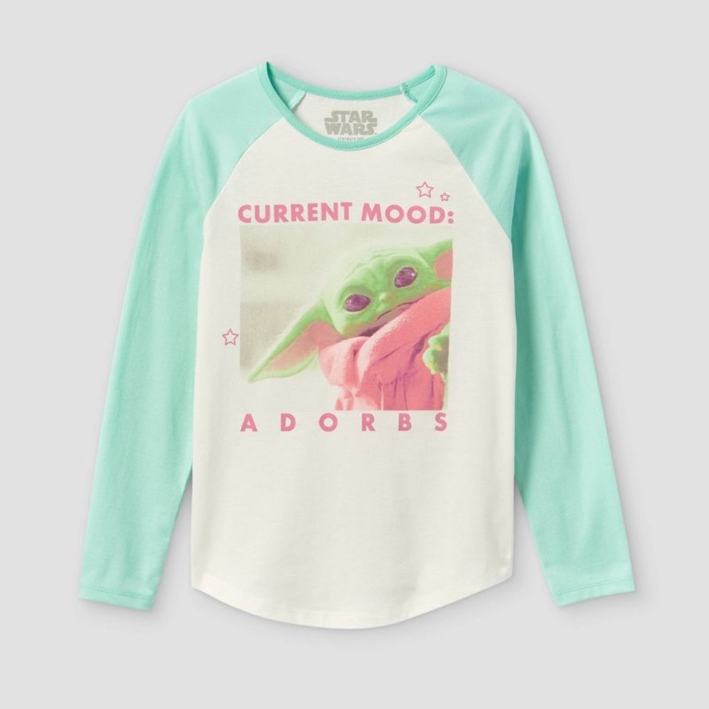 Girls' Star Wars Baby Yoda Long Sleeve T-shirt XS NWT